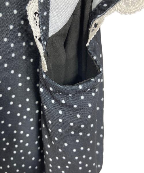 HER LIP TO（ハーリップトゥ）Her lip to (ハーリップトゥ) Polka-Dot Lace-Trim Dress  ポルカドットレーストリムドレス  ロングワンピース ブラック サイズ:Sの古着・服飾アイテム