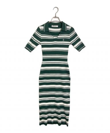 中古・古着通販】Her lip to (ハーリップトゥ) Stripe Rib Polo Dress