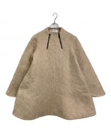 KISHIDAMIKI（キシダミキ）の古着「constructive dress モヘア混ショートドレスワンピース　デザインワンピース」｜ベージュ