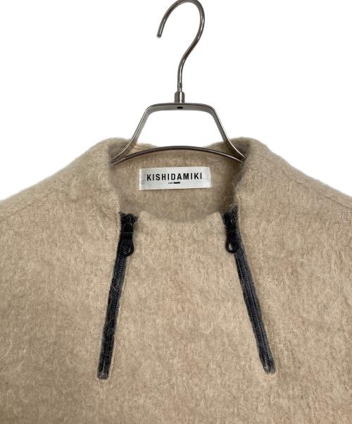 KISHIDAMIKI（キシダミキ）KISHIDAMIKI (キシダミキ) constructive dress モヘア混ショートドレスワンピース　デザインワンピース ベージュ サイズ:FREEの古着・服飾アイテム