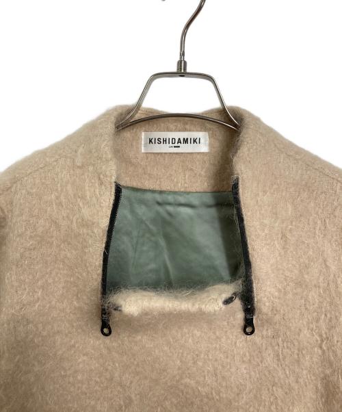 KISHIDAMIKI（キシダミキ）KISHIDAMIKI (キシダミキ) constructive dress モヘア混ショートドレスワンピース　デザインワンピース ベージュ サイズ:FREEの古着・服飾アイテム