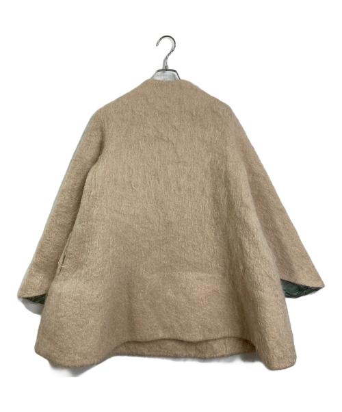 KISHIDAMIKI（キシダミキ）KISHIDAMIKI (キシダミキ) constructive dress モヘア混ショートドレスワンピース　デザインワンピース ベージュ サイズ:FREEの古着・服飾アイテム