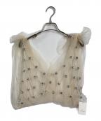 Chika Kisadaチカ キサダ）の古着「Bijou Beads Tulle  ビジュービーズチュール」｜ベージュ