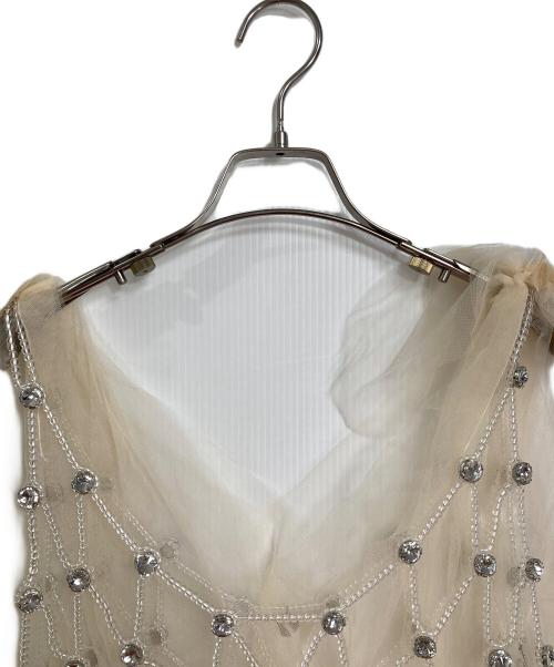 Chika Kisada（チカ キサダ）Chika Kisada (チカ キサダ) Bijou Beads Tulle  ビジュービーズチュール ベージュ サイズ:FREEの古着・服飾アイテム