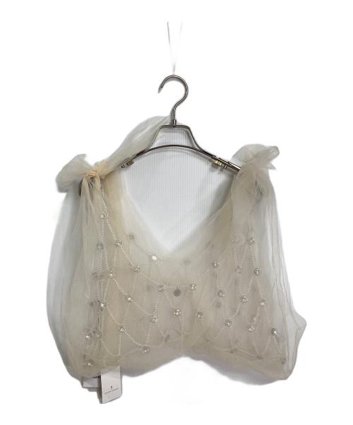 Chika Kisada（チカ キサダ）Chika Kisada (チカ キサダ) Bijou Beads Tulle  ビジュービーズチュール ベージュ サイズ:FREEの古着・服飾アイテム