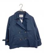 Sonny Labelサニーレーベル）の古着「撥水ショートトレンチコート　アウター　ライトアウター」｜ネイビー
