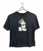 TAKAHIROMIYASHITA TheSoloIst.タカヒロミヤシタ ザソロイスト）の古着「oversized Mickey Mouse crewneck S/S tee  オーバーサイズ　ミッキーマウス　クルーネックショートスリーブTEE 半袖カットソー　Tシャツ　日本製」｜ブラック
