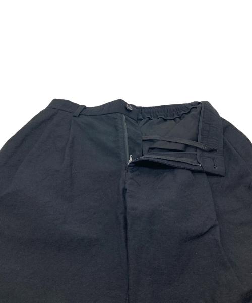 N.HOOLYWOOD（エヌ ハリウッド）N.HOOLYWOOD (エヌ ハリウッド) WOOL LINEN TUCKED HALF PANTS  ハーフパンツ　日本製 ブラック サイズ:36の古着・服飾アイテム