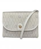 Christian Diorクリスチャン ディオール）の古着「ハニカム柄ショルダーバッグ　ミニバッグ　フランス製」｜ホワイト