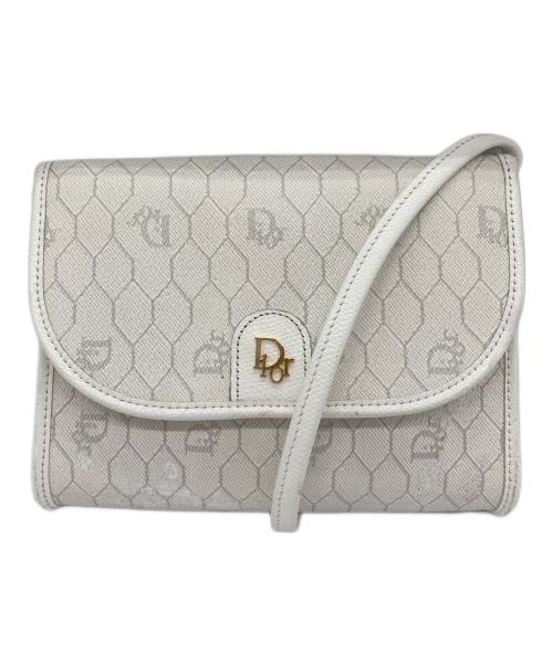 Christian Dior（クリスチャン ディオール）Christian Dior (クリスチャン ディオール) ハニカム柄ショルダーバッグ　ミニバッグ　フランス製 ホワイト サイズ:実寸参照の古着・服飾アイテム