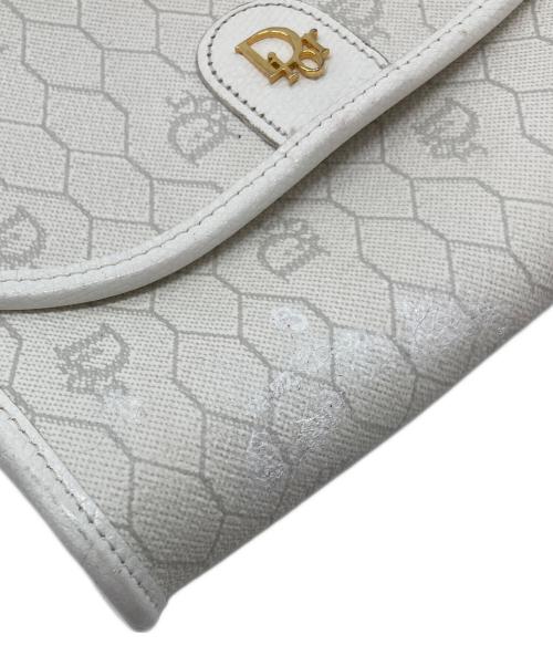 Christian Dior（クリスチャン ディオール）Christian Dior (クリスチャン ディオール) ハニカム柄ショルダーバッグ　ミニバッグ　フランス製 ホワイト サイズ:実寸参照の古着・服飾アイテム