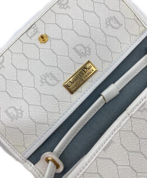 Christian Dior（クリスチャン ディオール）Christian Dior (クリスチャン ディオール) ハニカム柄ショルダーバッグ　ミニバッグ　フランス製 ホワイト サイズ:実寸参照の古着・服飾アイテム