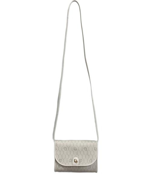 Christian Dior（クリスチャン ディオール）Christian Dior (クリスチャン ディオール) ハニカム柄ショルダーバッグ　ミニバッグ　フランス製 ホワイト サイズ:実寸参照の古着・服飾アイテム