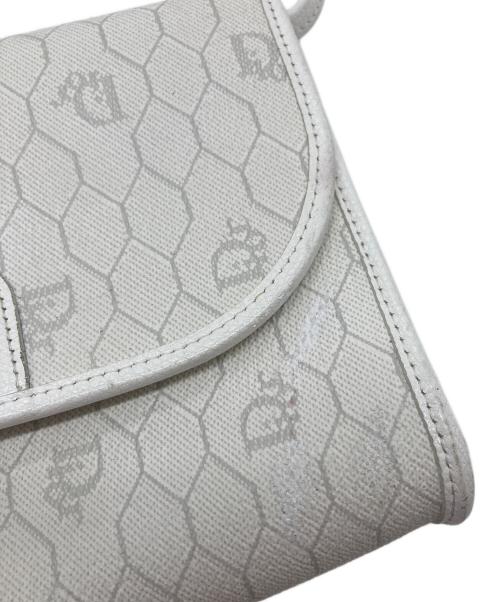 Christian Dior（クリスチャン ディオール）Christian Dior (クリスチャン ディオール) ハニカム柄ショルダーバッグ　ミニバッグ　フランス製 ホワイト サイズ:実寸参照の古着・服飾アイテム