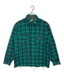 GWG（ジーダブリュジー）の古着「【古着】40〜50'sチェックシャツ　長袖シャツ　40年代　50年代」｜グリーン