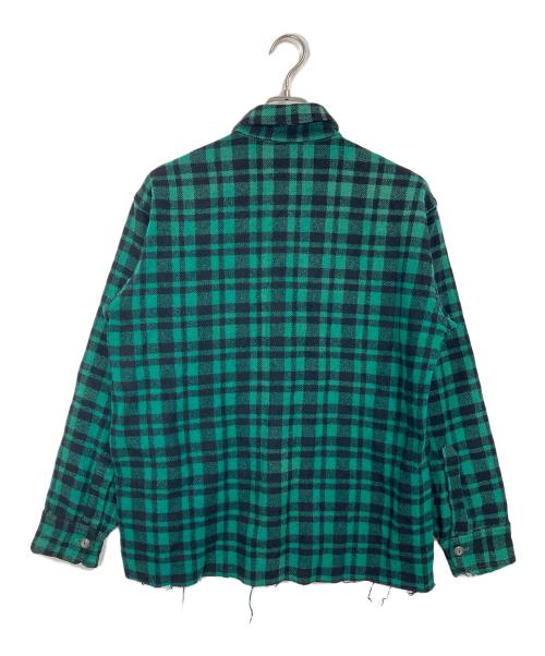 GWG（ジーダブリュジー）GWG (ジーダブリュジー) 【古着】40〜50'sチェックシャツ　長袖シャツ　40年代　50年代 グリーン サイズ:実寸参照の古着・服飾アイテム
