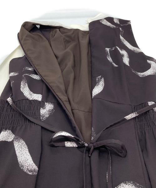 Snidel（スナイデル）Snidel (スナイデル) リボンディテールカーデセットワンピース ブラウン×ホワイト 未使用品の古着・服飾アイテム