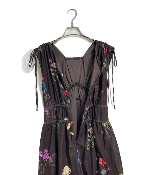 Snidel（スナイデル）Snidel (スナイデル) フラワードロストディティールワンピ　ロングワンピース　花柄 ブラウンの古着・服飾アイテム