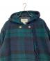 L.L.Bean (エルエルビーン) 70's‐80’sフリンジウールフーデットコート　ロングコート　ウールコート　アメリカ製 ブラック×グリーン サイズ:S：6000円