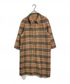 Burberry'sバーバリー）の古着「ノバチェックリバーシブルコート　ウールコート　オールドバーバリー」｜ベージュ