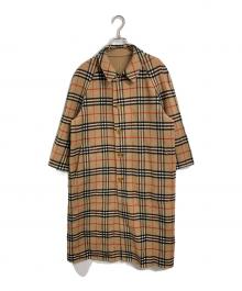 Burberry's（バーバリー）の古着「ノバチェックリバーシブルコート　ウールコート　オールドバーバリー」｜ベージュ