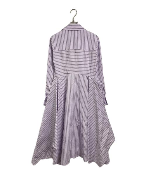 CODE A（コードエー）CODE A (コードエー) stripe shirt dress  ストライプシャツドレス　ロングワンピース　日本製 パープル サイズ:XS 未使用品の古着・服飾アイテム