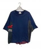 UNDERCOVERISM×HOWLアンダーカバーイズム×ハウル）の古着「リメイクTシャツ　デザイントップス　日本製」｜ネイビー