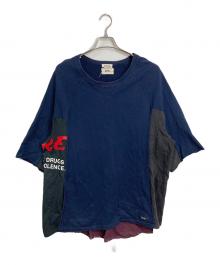 UNDERCOVERISM×HOWL（アンダーカバーイズム×ハウル）の古着「リメイクTシャツ　デザイントップス　日本製」｜ネイビー