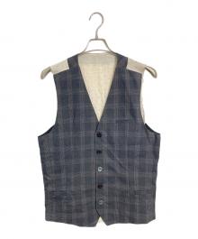 UNDERCOVERISM（アンダーカバーイズム）の古着「12SS チェック切り替えコットンジレ　ベスト　日本製」｜グレー