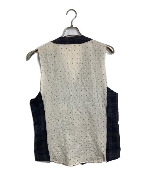 UNDERCOVERISM（アンダーカバーイズム）UNDERCOVERISM (アンダーカバーイズム) 12SS チェック切り替えコットンジレ　ベスト　日本製 グレー サイズ:4の古着・服飾アイテム