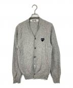 PLAY COMME des GARCONSプレイコムデギャルソン）の古着「ニットカーディガン　ウールカーディガン　日本製」｜グレー