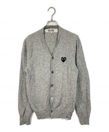 PLAY COMME des GARCONS（プレイコムデギャルソン）の古着「ニットカーディガン　ウールカーディガン　日本製」｜グレー