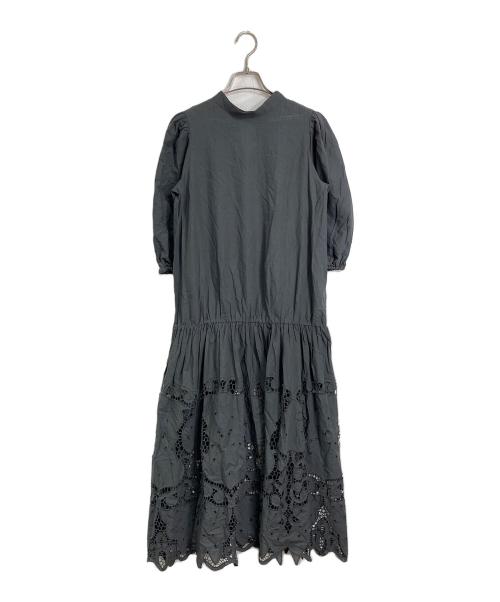 Ameri（アメリ）AMERI (アメリ) メディ2WAYボリュームスカラップレースドレス　ロングワンピース グレー サイズ:Mの古着・服飾アイテム