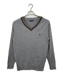 BURBERRY（バーバリー）の古着「ホース刺繍ニット　長袖ニット　日本製」｜グレー