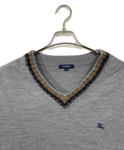 BURBERRY（バーバリー）BURBERRY (バーバリー) ホース刺繍ニット　長袖ニット　日本製 グレー サイズ:40の古着・服飾アイテム