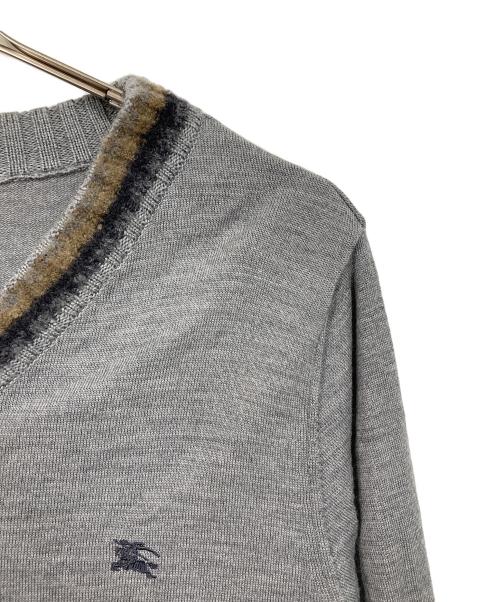 BURBERRY（バーバリー）BURBERRY (バーバリー) ホース刺繍ニット　長袖ニット　日本製 グレー サイズ:40の古着・服飾アイテム