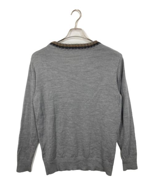BURBERRY（バーバリー）BURBERRY (バーバリー) ホース刺繍ニット　長袖ニット　日本製 グレー サイズ:40の古着・服飾アイテム