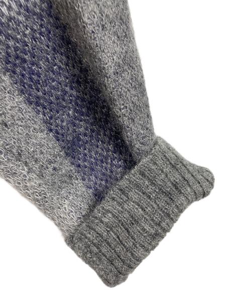 BLACK LABEL CRESTBRIDGE（ブラックレーベル クレストブリッジ）BLACK LABEL CRESTBRIDGE (ブラックレーベル クレストブリッジ) チェック柄 モヘア混ニット グレー サイズ:Mの古着・服飾アイテム