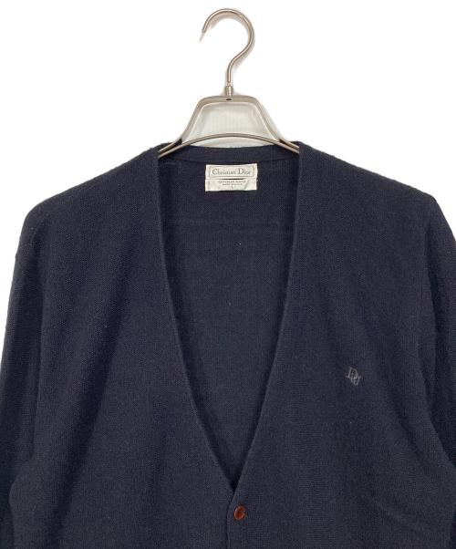 Christian Dior（クリスチャン ディオール）Christian Dior (クリスチャン ディオール) 【古着】USA製 ロゴ刺繍アクリルニットカーディガン ネイビー サイズ:Lの古着・服飾アイテム