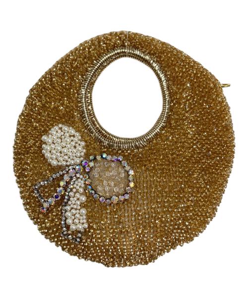 ANTEPRIMA（アンテプリマ）ANTEPRIMA (アンテプリマ) リボンモチーフサークルワイヤーハンドバッグ　ミニバッグ　セレモニー シャンパンゴールド サイズ:実寸参照の古着・服飾アイテム