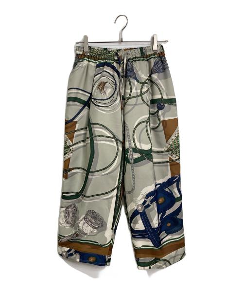 manipuri（マニプリ）manipuri (マニプリ) journal standard L'essage (ジャーナルスタンダード レサージュ) 別注ロングパンツ　イージーパンツ　総柄　日本製 グリーン サイズ:FREE 未使用品の古着・服飾アイテム