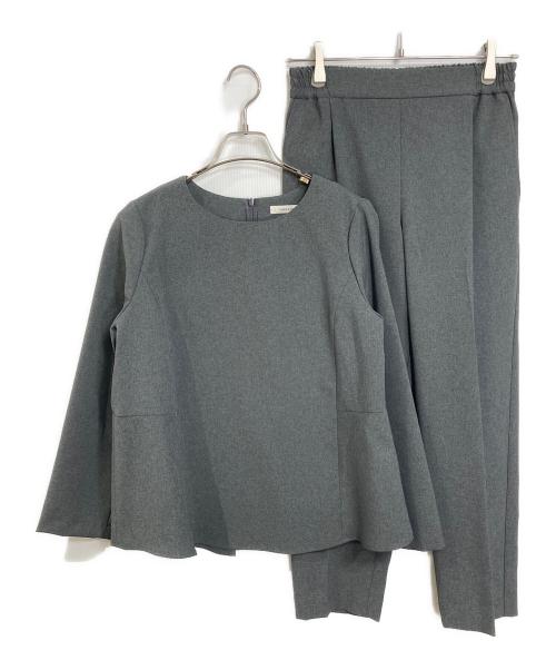 MICA&DEAL（マイカアンドディール）MICA&DEAL (マイカアンドディール) バックプリーツセットアップ　長袖ブラウス　入園　卒園　入学　卒業　オフィスカジュアル　セレモニー　日本製 グレー サイズ:36の古着・服飾アイテム