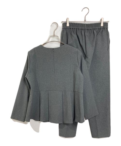 MICA&DEAL（マイカアンドディール）MICA&DEAL (マイカアンドディール) バックプリーツセットアップ　長袖ブラウス　入園　卒園　入学　卒業　オフィスカジュアル　セレモニー　日本製 グレー サイズ:36の古着・服飾アイテム