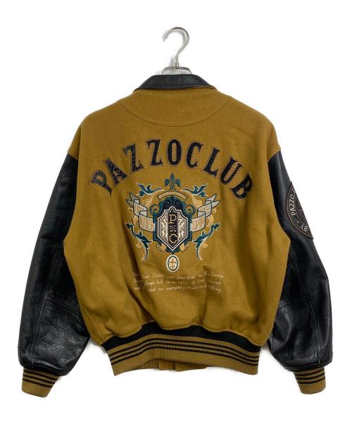 pazzoclub（パッゾクラブ）pazzoclub (パッゾクラブ) 【古着】レザースリーブスタジャン　 ブラウン サイズ:実寸参照の古着・服飾アイテム