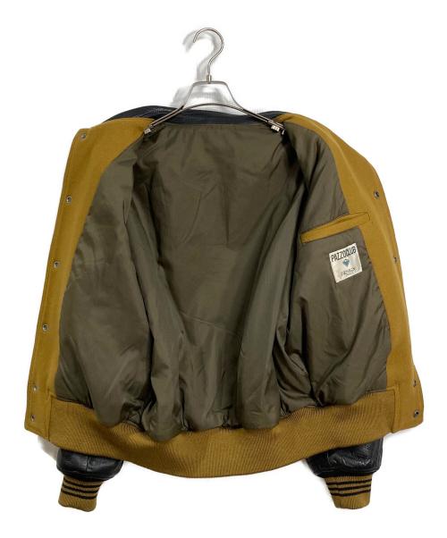 pazzoclub（パッゾクラブ）pazzoclub (パッゾクラブ) 【古着】レザースリーブスタジャン　 ブラウン サイズ:実寸参照の古着・服飾アイテム