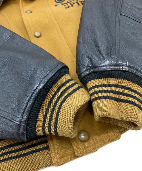 pazzoclub（パッゾクラブ）pazzoclub (パッゾクラブ) 【古着】レザースリーブスタジャン　 ブラウン サイズ:実寸参照の古着・服飾アイテム