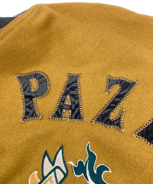 pazzoclub（パッゾクラブ）pazzoclub (パッゾクラブ) 【古着】レザースリーブスタジャン　 ブラウン サイズ:実寸参照の古着・服飾アイテム