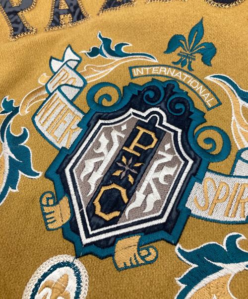 pazzoclub（パッゾクラブ）pazzoclub (パッゾクラブ) 【古着】レザースリーブスタジャン　 ブラウン サイズ:実寸参照の古着・服飾アイテム