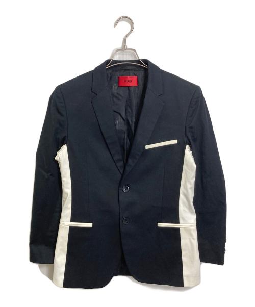 HUGO BOSS（ヒューゴ ボス）HUGO BOSS (ヒューゴ ボス) バイカラーテーラードジャケット　アウター　ライトアウター　セレモニー ブラック サイズ:46の古着・服飾アイテム