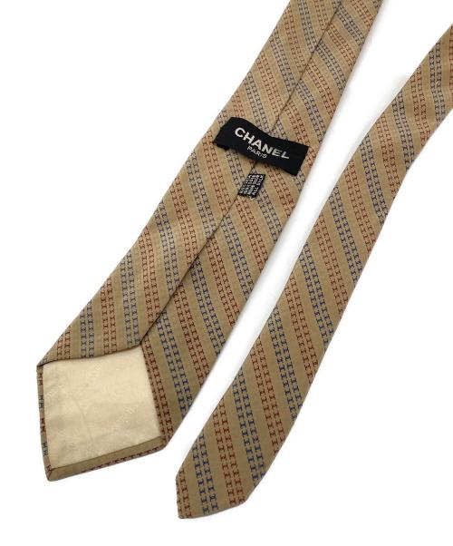 CHANEL（シャネル）CHANEL (シャネル) ココマークネクタイ ベージュ サイズ:実寸参照の古着・服飾アイテム